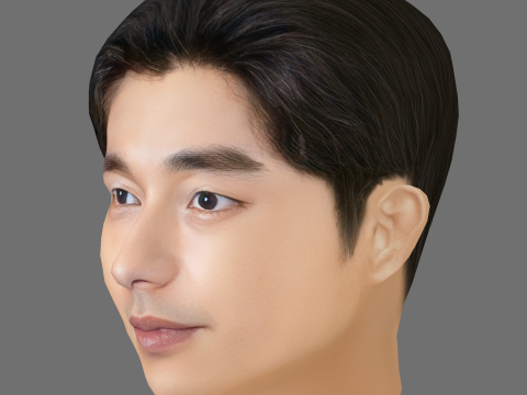 Gong Yoo Head - Low poly head for game 3D Model