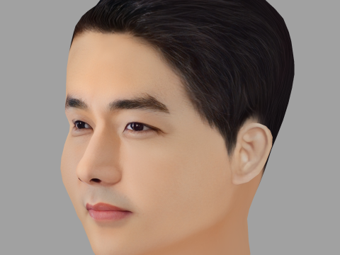 Song Seung Heon Head - Low poly head for game Modelo 3D