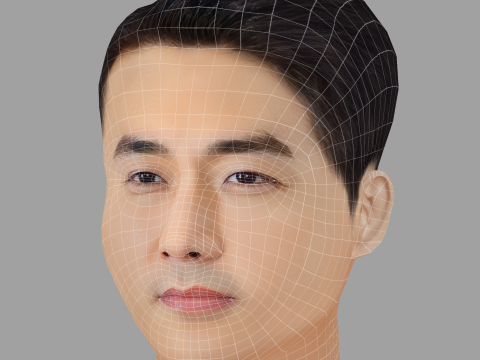 Song Seung Heon Head - Low poly head for game Modelo 3D
