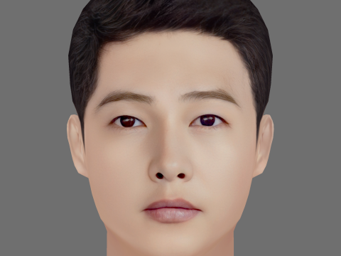 Song Joong Ki Head - Low poly head for game 3Dモデル
