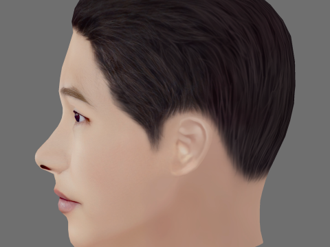 Song Joong Ki Head - Low poly head for game Modello 3D