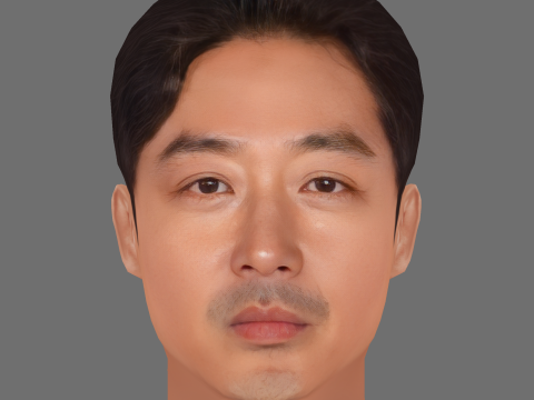 Ha Jung Woo Head - Low poly head for game 3D Model