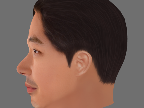 Ha Jung Woo Head - Low poly head for game 3D Model