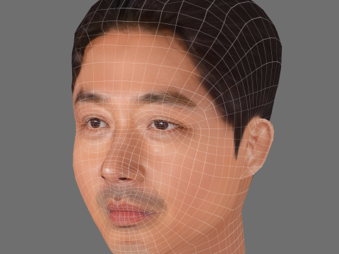 Ha Jung Woo Head - Low poly head for game 3D Model