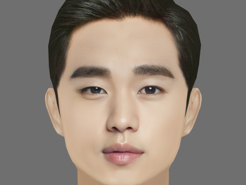 Kim Soo Hyun Head - Low poly head for game 3D मॉडल