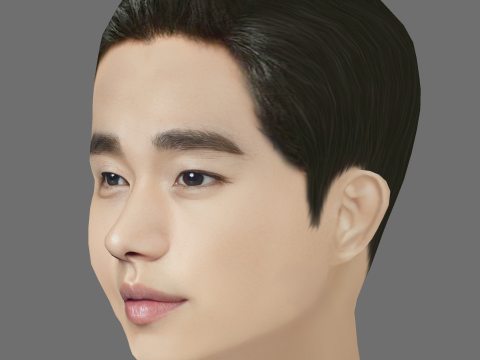 Kim Soo Hyun Head - Low poly head for game 3D Модель