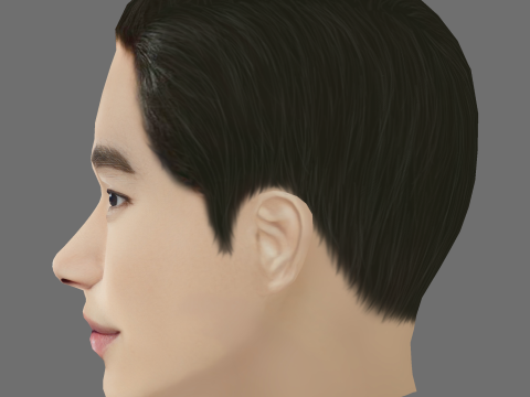 Kim Soo Hyun Head - Low poly head for game 3D Модель