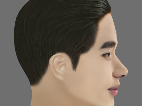 Kim Soo Hyun Head - Low poly head for game 3D Модель