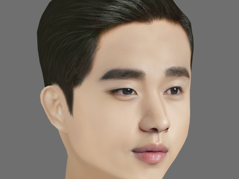 Kim Soo Hyun Head - Low poly head for game 3D Модель