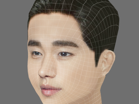 Kim Soo Hyun Head - Low poly head for game 3D Модель