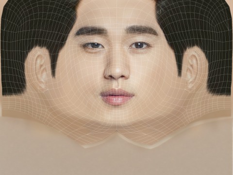 Kim Soo Hyun Head - Low poly head for game 3D Модель