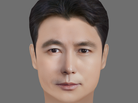 Jung Woo Sung Head - Low poly head for game 3D Model