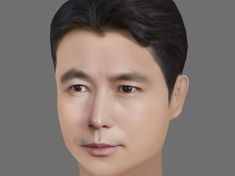 Jung Woo Sung Head - Low poly head for game 3D Model