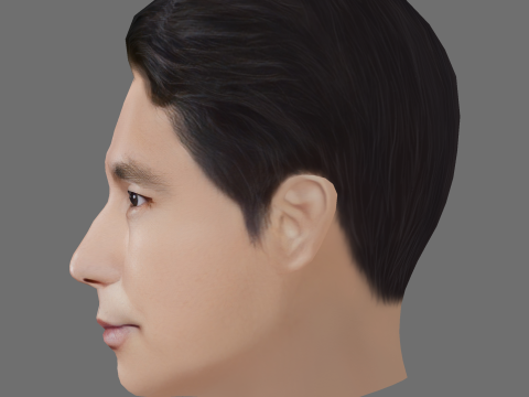 Jung Woo Sung Head - Low poly head for game 3D Model