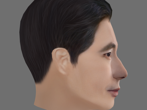 Jung Woo Sung Head - Low poly head for game 3D Model