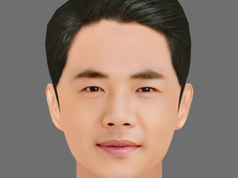 Kwon Sang Woo Head - Low poly head for game 3D Model