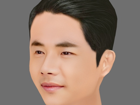 Kwon Sang Woo Head - Low poly head for game 3D 모델