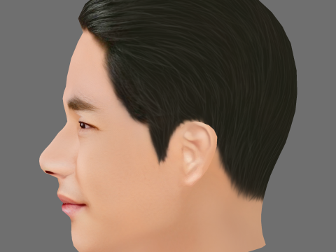 Kwon Sang Woo Head - Low poly head for game 3D 모델