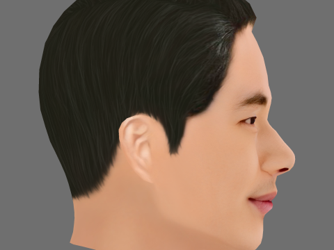 Kwon Sang Woo Head - Low poly head for game 3D 모델