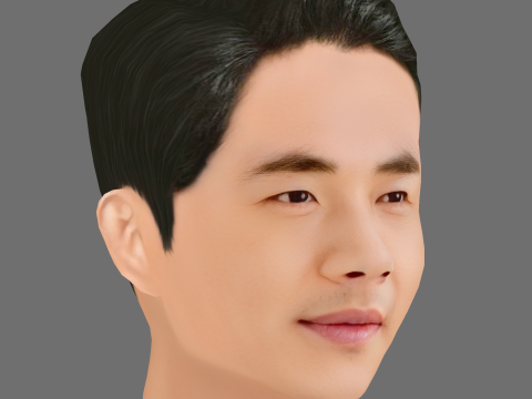 Kwon Sang Woo Head - Low poly head for game 3D 모델