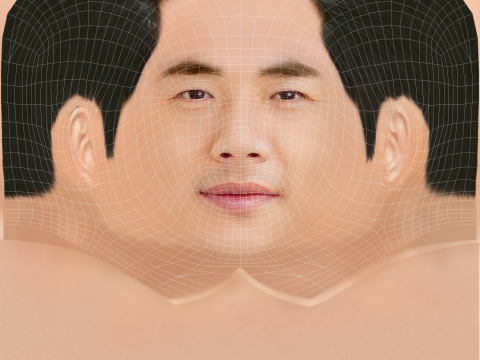 Kwon Sang Woo Head - Low poly head for game 3D 모델