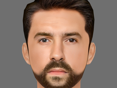 Scott Adkins Head - Low poly head for game 3Dモデル