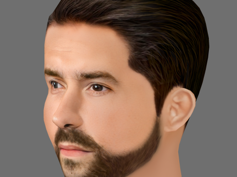 Scott Adkins Head - Low poly head for game 3D Model