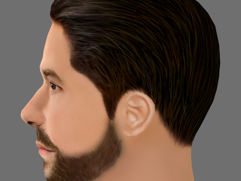Scott Adkins Head - Low poly head for game 3D Model