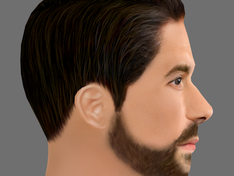 Scott Adkins Head - Low poly head for game 3D Model