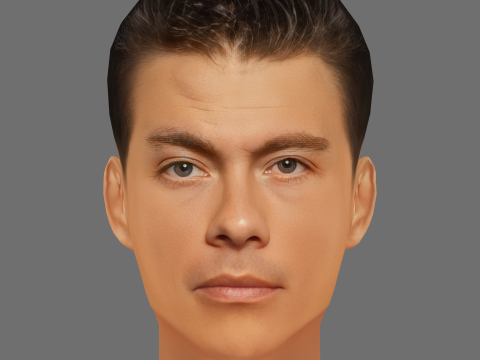 Claude Van Damme Head - Low poly head for game 3D मॉडल