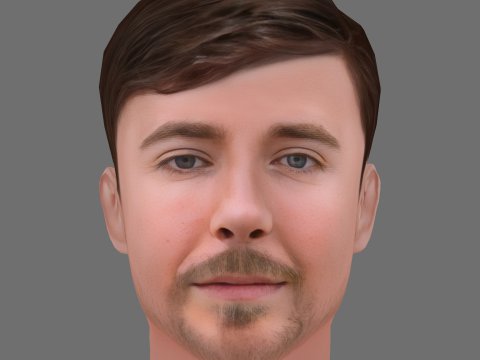 MrBeast - Jimmy- Donaldson Head - Low poly head for game 3D मॉडल
