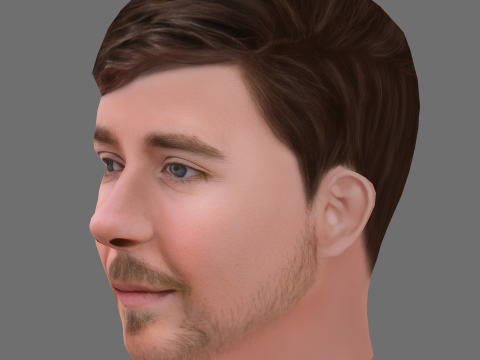 MrBeast - Jimmy- Donaldson Head - Low poly head for game 3D Модель