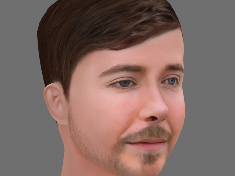 MrBeast - Jimmy- Donaldson Head - Low poly head for game 3D Модель