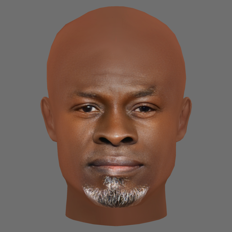 Djimon Hounsou Head - Low poly head for game 3D Модель .c4d .max .obj .3ds .fbx .stl .blend