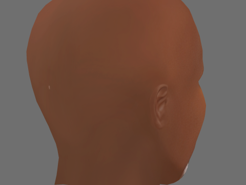 Djimon Hounsou Head - Low poly head for game 3D Модель