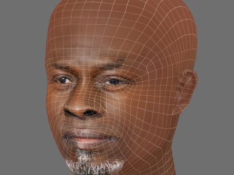 Djimon Hounsou Head - Low poly head for game 3D Модель