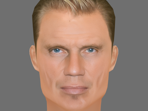 Dolph Lundgren Head - Low poly head for game 3D मॉडल