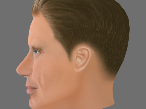 Dolph Lundgren Head - Low poly head for game Model 3D