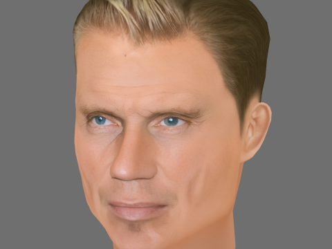 Dolph Lundgren Head - Low poly head for game Model 3D