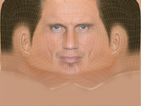 Dolph Lundgren Head - Low poly head for game Model 3D