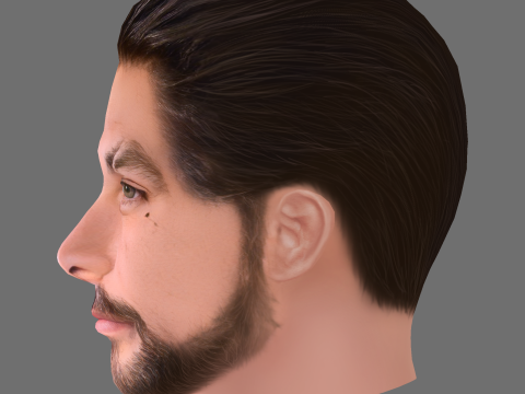 Jason Momoa Head - Low poly head for game 3D 模型