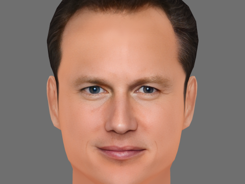 Patrick Wilson Head - Low poly head for game 3D मॉडल