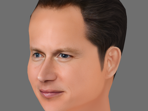 Patrick Wilson Head - Low poly head for game Modello 3D