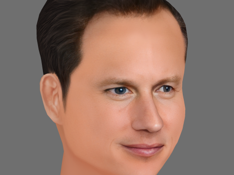 Patrick Wilson Head - Low poly head for game Modello 3D