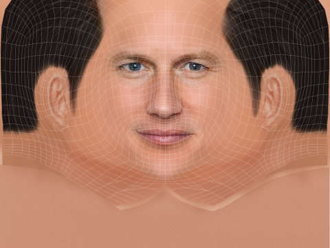 Patrick Wilson Head - Low poly head for game Modello 3D