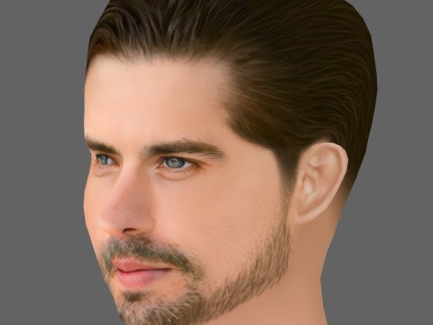Ross Kernahan Head - Low poly head for game 3D Модель