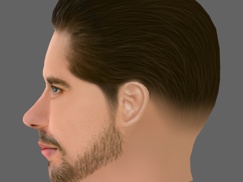 Ross Kernahan Head - Low poly head for game 3D Модель