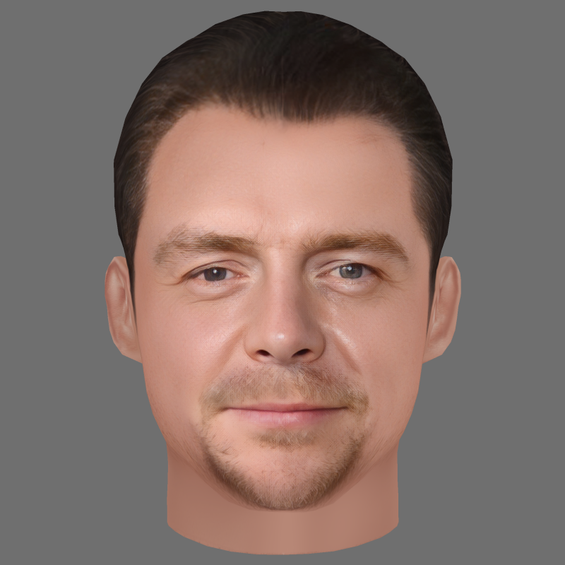 Simon Pegg Head - Low poly head for game Modello 3D .c4d .max .obj .3ds .fbx .stl .blend