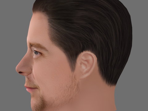 Simon Pegg Head - Low poly head for game Modello 3D