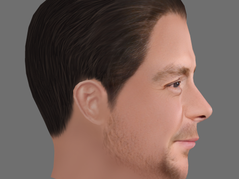 Simon Pegg Head - Low poly head for game Modello 3D